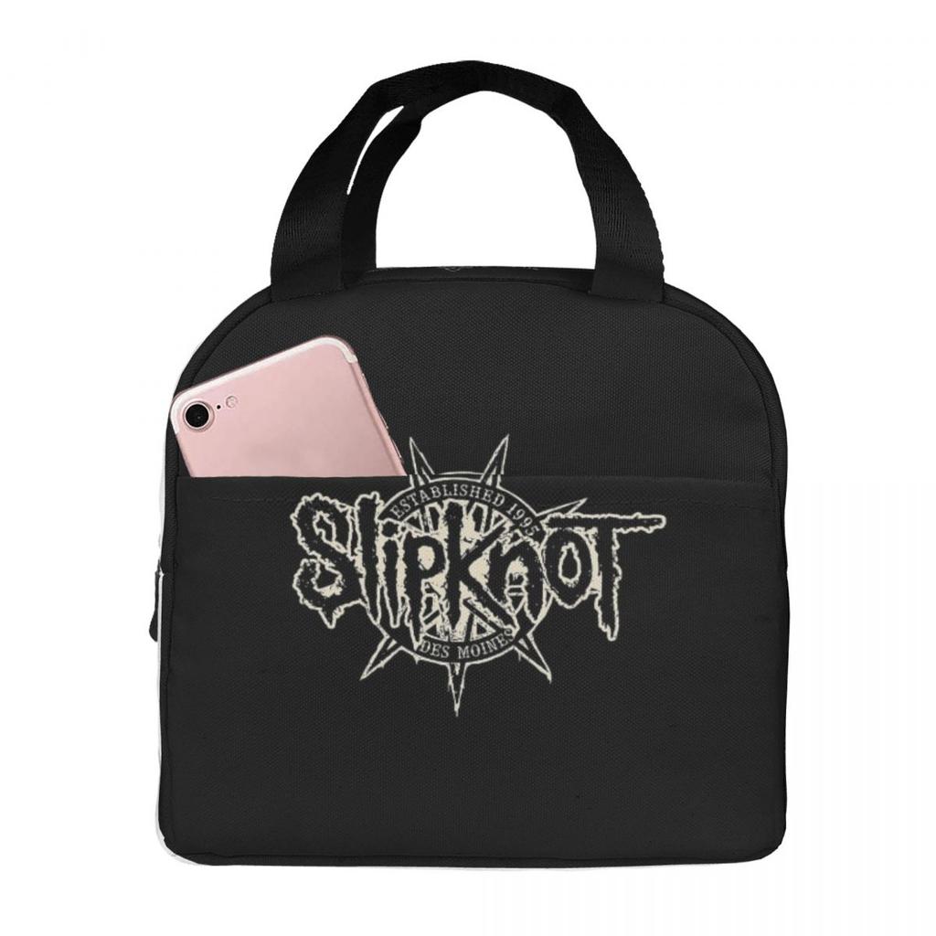 S-Slipknots Heavy Mental Music Insulated Lunch Bag for Women Office Cooler Thermal Food Box Tote Portable Lunch Boxes Container