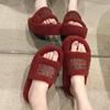 Fashion 2025 New Chunky Platform Fur Slippers Women Autumn Thick Bottom Furry Outdoor Slippers Woman Short Plush Designer Shoes