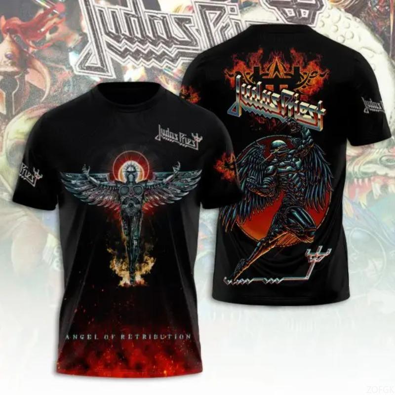 Judas Priest Band 3d Print T-shirt Men Women Fashion O-Neck Short Sleeve Tops Tees Rock Music Clothing Hip Hop Tshirt Male