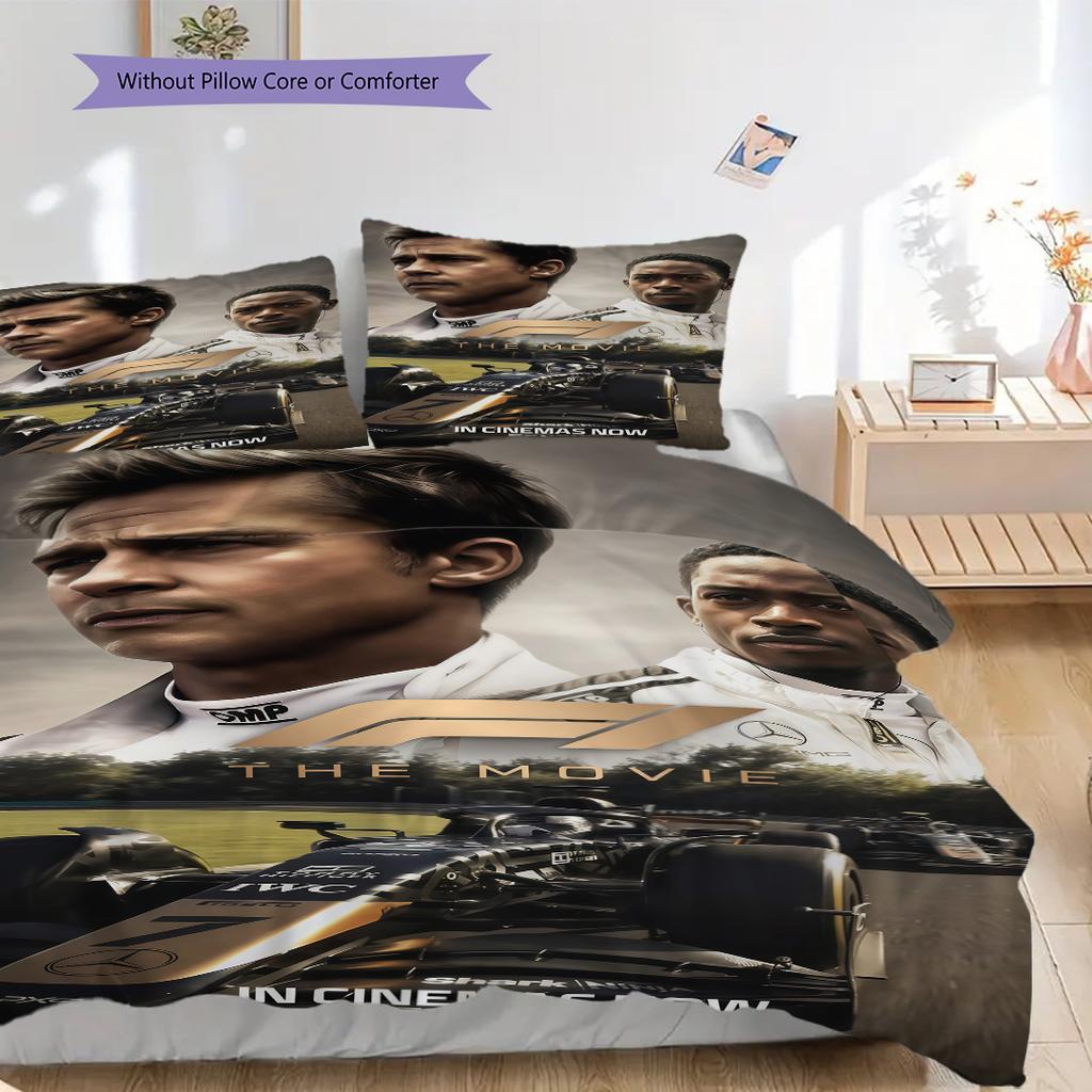 Formula 1 Movie Threepiece Set 1 Duvet Cover 2 Pillowcase Without Core Soft And Comfortable Duvet Cover And Pillowcase