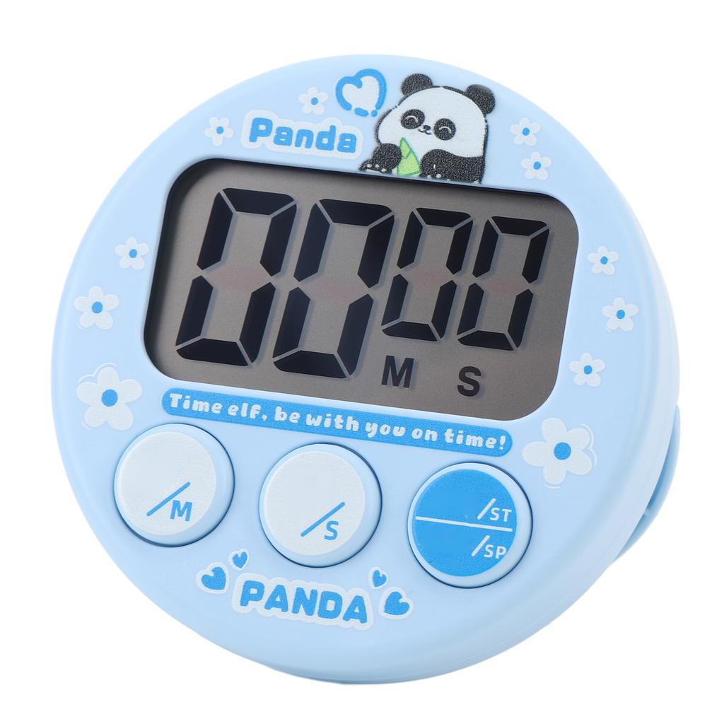 Digitální kuchyňský časovač LCD displej Kompaktní kreslený elektronický magnetický časovač pro děti Modrý
