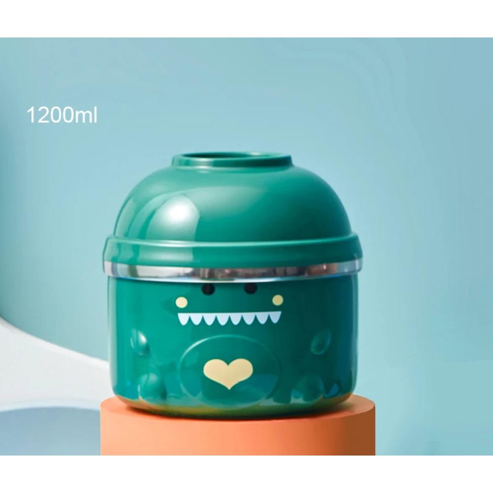 Bol Ramen Rață Drăguță 900/1200ml cu Capac Oțel Inoxidabil Kawaii Strat Dublu Bucătărie Tăiței Salată Fructe Orez Supă Veselă