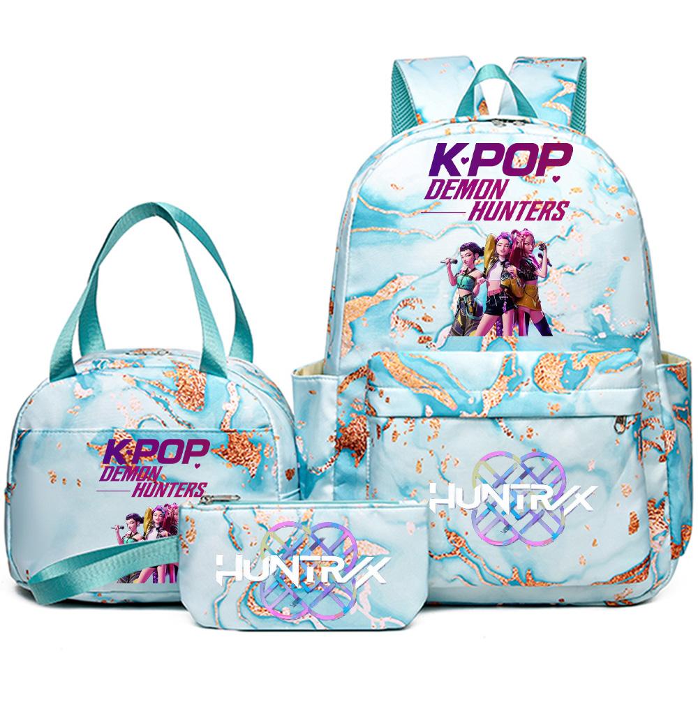 3Pcs/set Anime cute Kpop Printed Backpack with Handbag Pencil Case for Teenager Student Girl Boy Bookbag Schoolbag Large Capacity Travel Bag Mochila