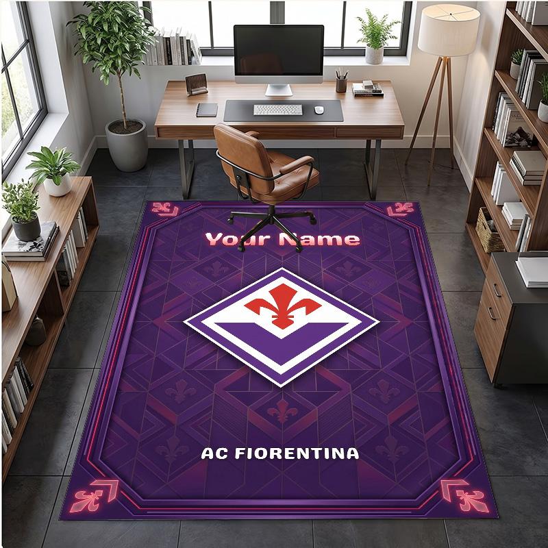 Crystal Velvet Rug Fiorentina FC Print Custom Name Text Floor Mat Home Decor