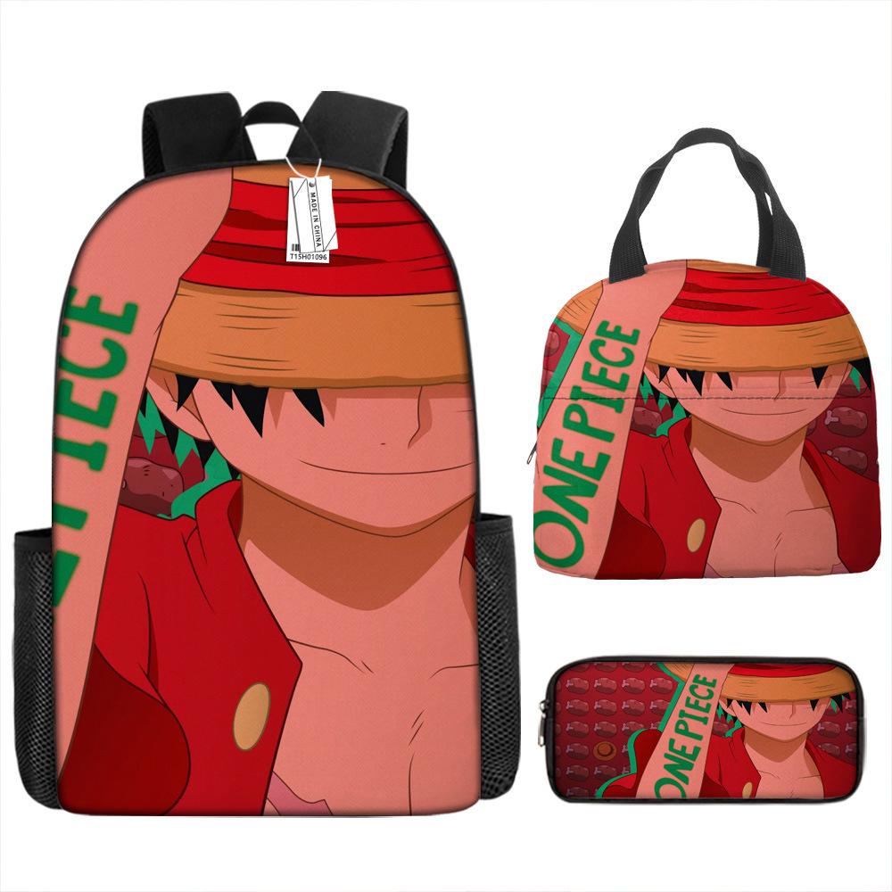 ONE PIECE Luffy One Piece Schoolbag Campus Primary School Students Nautical King Backpack Lightweight Large Capacity Computer Bag