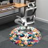 1pc Floral Cat Office Round Rug, Non-slip, Soft and Durable Office Rug for Interior Decoration, Perfect for Office,Decoration yy260204077