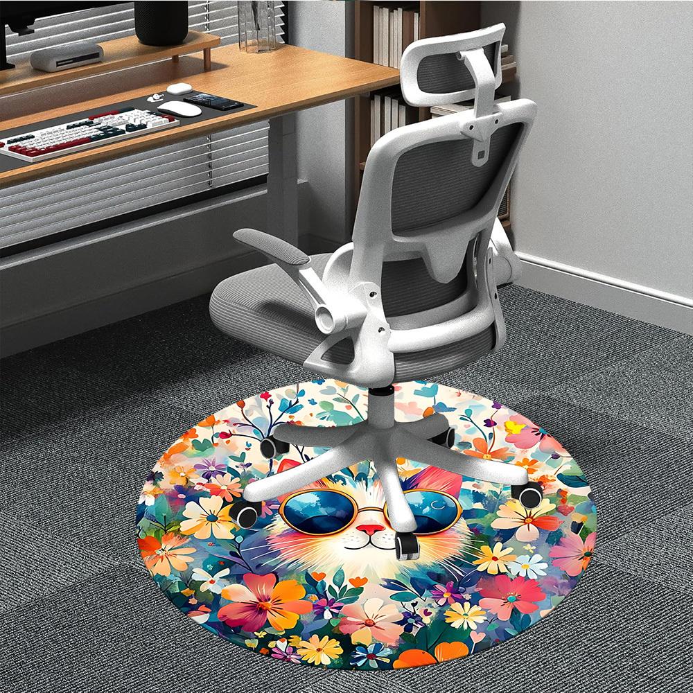 

1pc Floral Cat Chair Carpet for Office, Soft Flannel Throw Mat, Perfect for Office, Holiday Party Decoration Choice yy260320052 80cm by 80cm