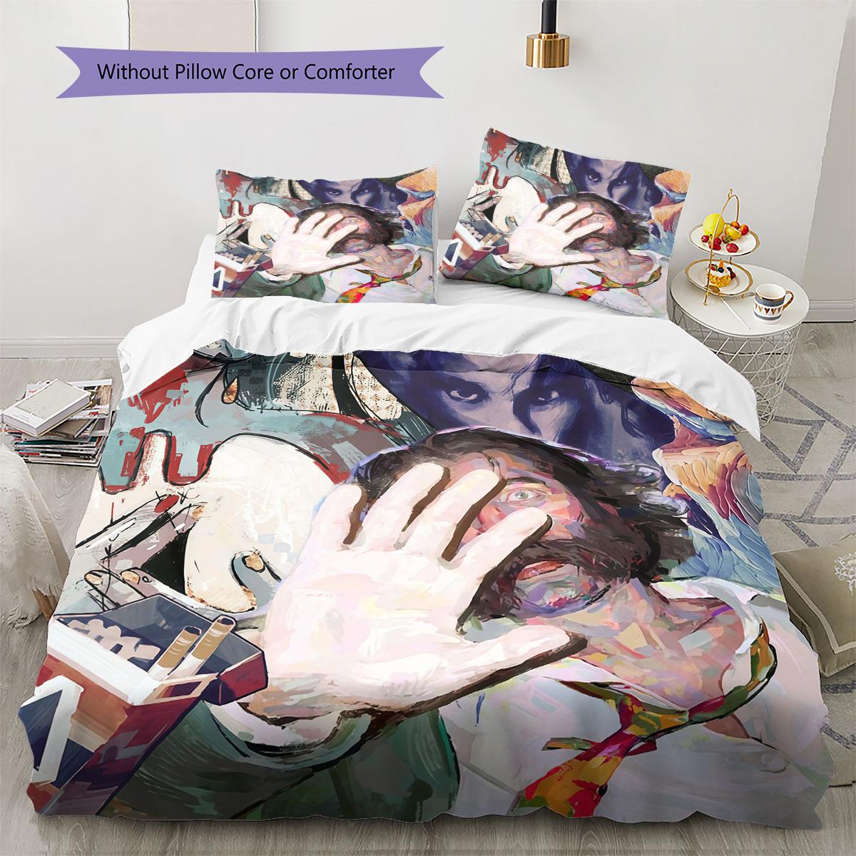 

DiscoElysium Pattern Bedding Quilt Set Quilt Cover Pillowcase Home Decoration Birthday Gift (1 * duvet cover + 2 * pillowcase, without core) 135x200cm