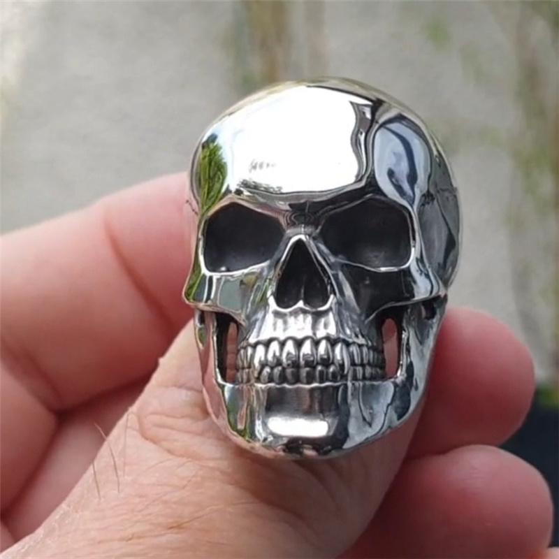 

New Skull Rings Skeleton Men Rings Alloy Rock Punk Halloween Party Gift Classic Rings for Men Accessories Wholesale 6 серебряный