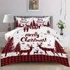 Bettwäsche-Set Frohe Weihnachten Baum Hirschdruck Gemütlicher Bettbezug King Queen Einzelgröße für Zuhause Neujahr Weihnachten Schlafzimmerdeko