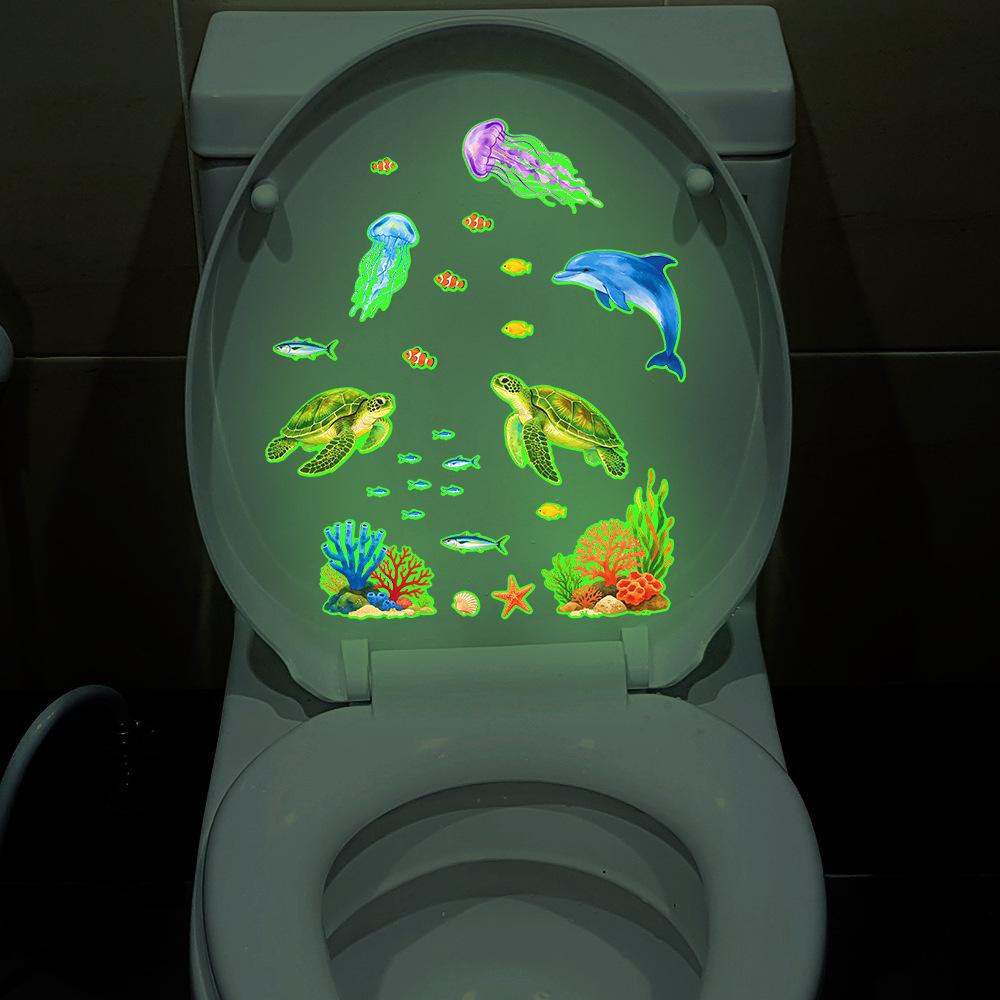 Bemalte Unterwasserwesen Badezimmer Toilette Heimdekoration Nachtlicht Aufkleber