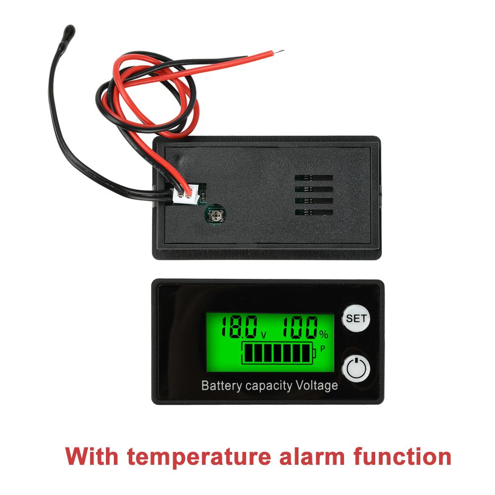 DC 8-100V Batterie Spannungsmonitor Messgerät mit Alarm Lithium-Ionen Kapazitätsanzeige LCD-Display für Blei-Säure Ternäre Eisenbatterie