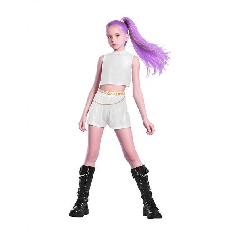 Girls Rumi Zoey Mira Cosplay Stage 3D Print Suit Set K-pop Demon Hunters Costume Performance Children Halloween Party