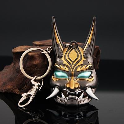 Anime Yasha Xiao Maske Cosplay Alaşım Anahtarlık Genshin Darbe Metal Kolye Prop