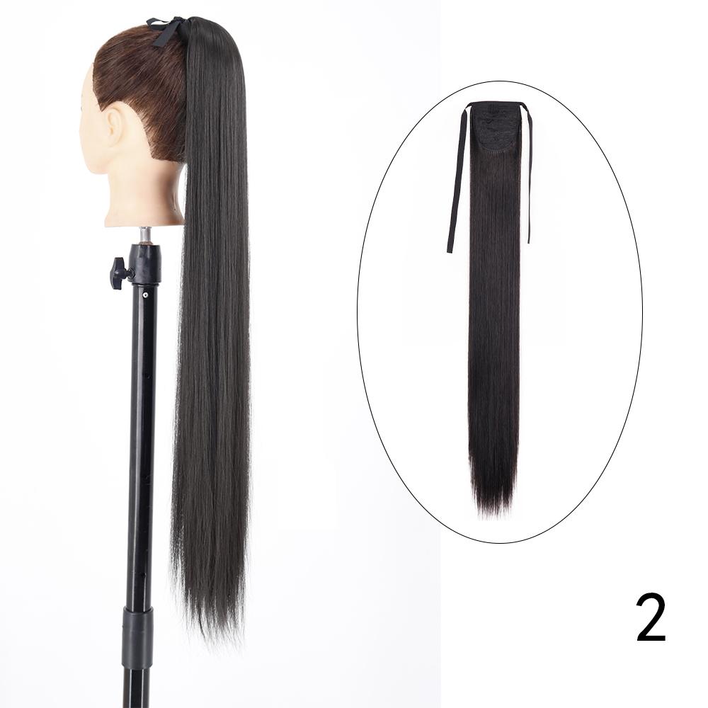MERISIHAIR Hosszú, egyenes csokornyakkendő lófarok kapcsos hajhosszabbító 55 85 cm természetes fekete barna szintetikus zsurló nőknek
