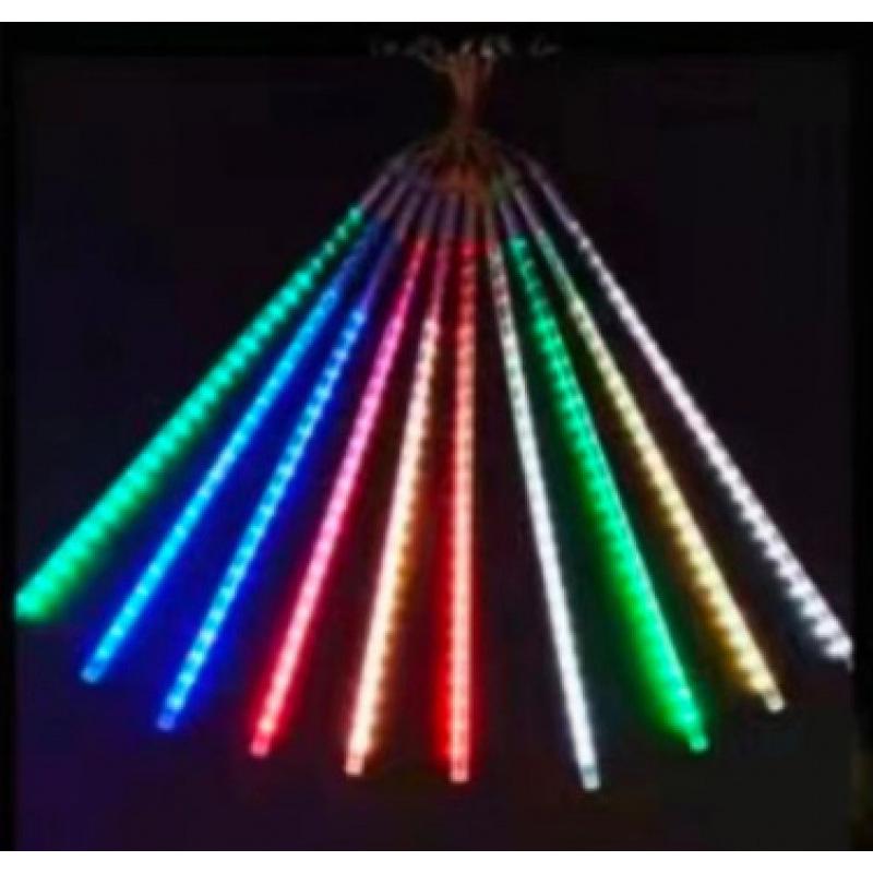LED Meteor Shower Solar String Lights - Waterproof Outdoor Holiday Tree Decoration