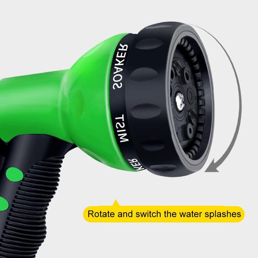 7 Patterns Adjustable Garden Watering Nozzle with Hose Connectors Multifunctional Spring Irrigation Sprayer for Garden Watering