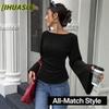 Blusas y Camisas Casuales de Moda para Mujer con Cuello Redondo y Manga Larga