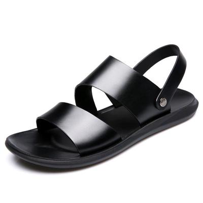 Mode Sandales Homme 2024Cuir Véritable Chaussures d'Été Homme Nouvelles Décontractées Confortables Sandales Pieds Nus Homme Pantoufle Homme Adulte