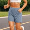 Elastic Waist Sport Shorts High Waist Active Workout Shorts Women Running Shorts  Outdoor Sports