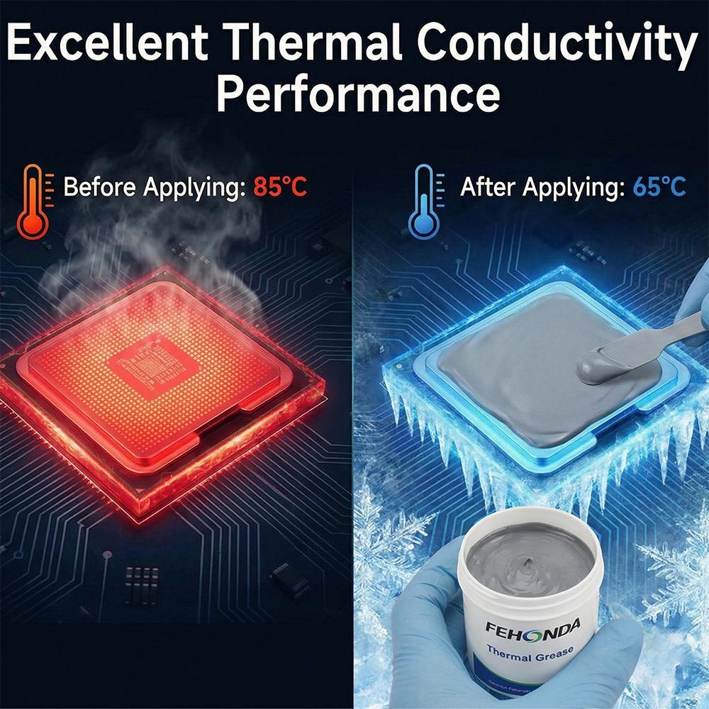 FEHONDA TG-8 Thermal Paste 8.5W/m.K High Performance Thermal Grease Thermal Conductive Silicone Grease for Game CPU GPU Cooling