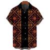 Summer Hawaiian Beach Casual Shirt 3D Pattern T-shirt Retro Short Sleeve Vacation Outdoor Men's and Women's Shirt