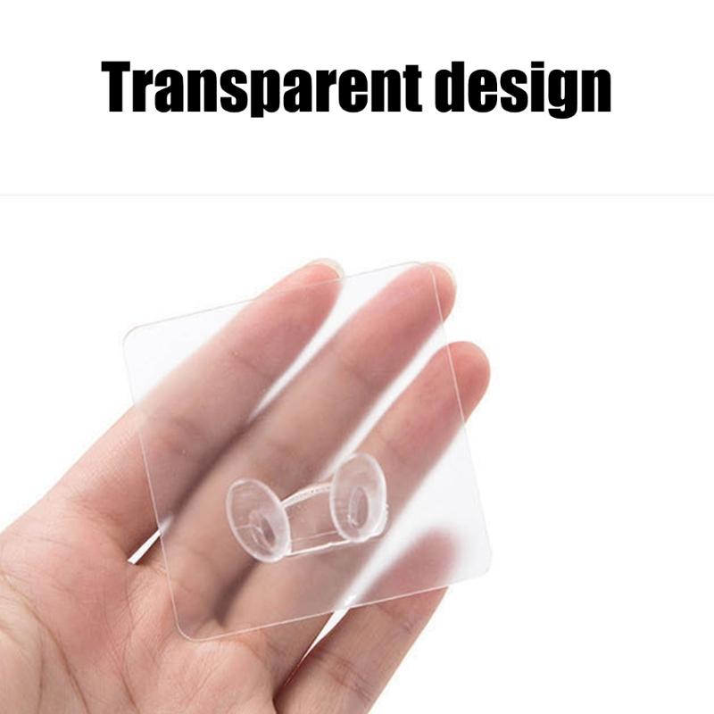 40Pcs Practical Transparent Wall Hooks Adhesive Power Plug Holders Hanging Hooks For Home And Office Use
