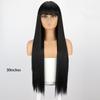 Long Straight Wig With Bangs Natural White Hair Wigs Synthetic Heat Resistant Wigs For Girls Daily Party Use