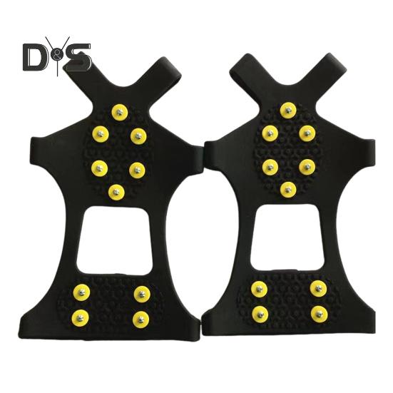 

1 пара шипов для льда, скобы с 5 стальными шипами для мужчин и женщин, зимние, для ходьбы по льду и снегу, нескользящие, шипы для ботинок, захваты жёлтый