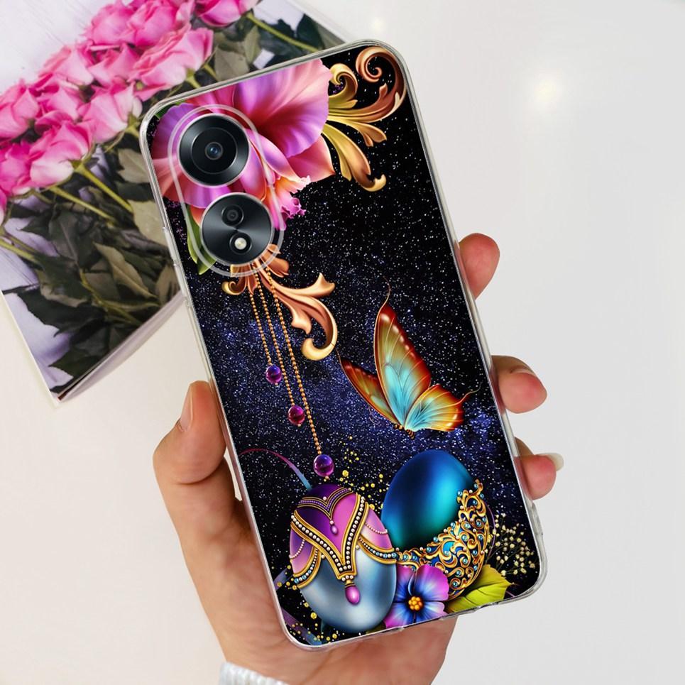 Case For Oppo A58 4G Cute Butterfly Soft Clear Shockproof Phone Cover For OppoA58 OppoA58 A 58 4G CPH2577 Fundas Capa Coque