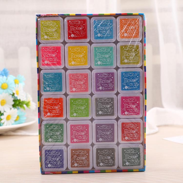 Multi-Color Finger Painting Ink Pads: 6, 12, & 24 Assorted Colors for DIY Art