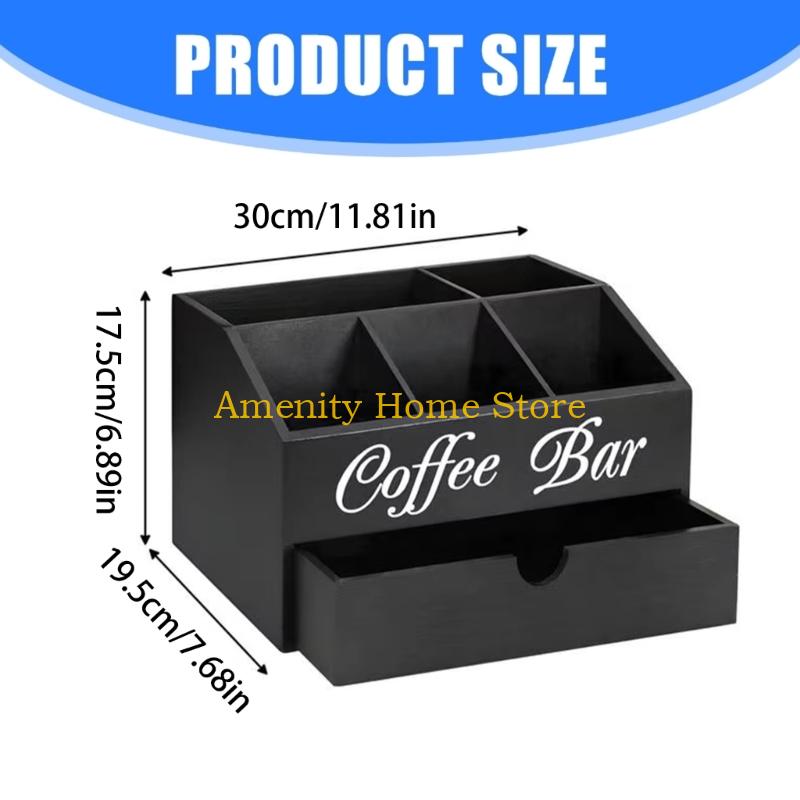 F26C Stylish Coffee Station Organizers Accessory for Kitchen and Office Countertops