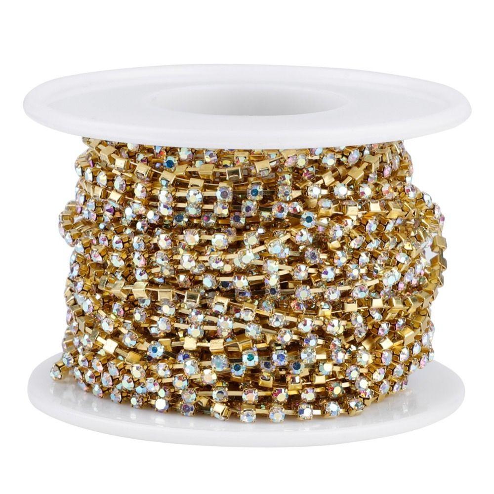 1PCS 10 Yards Length Rhinestone Chain Crystal AB Rhinestone Chain Trim Craft Decoration