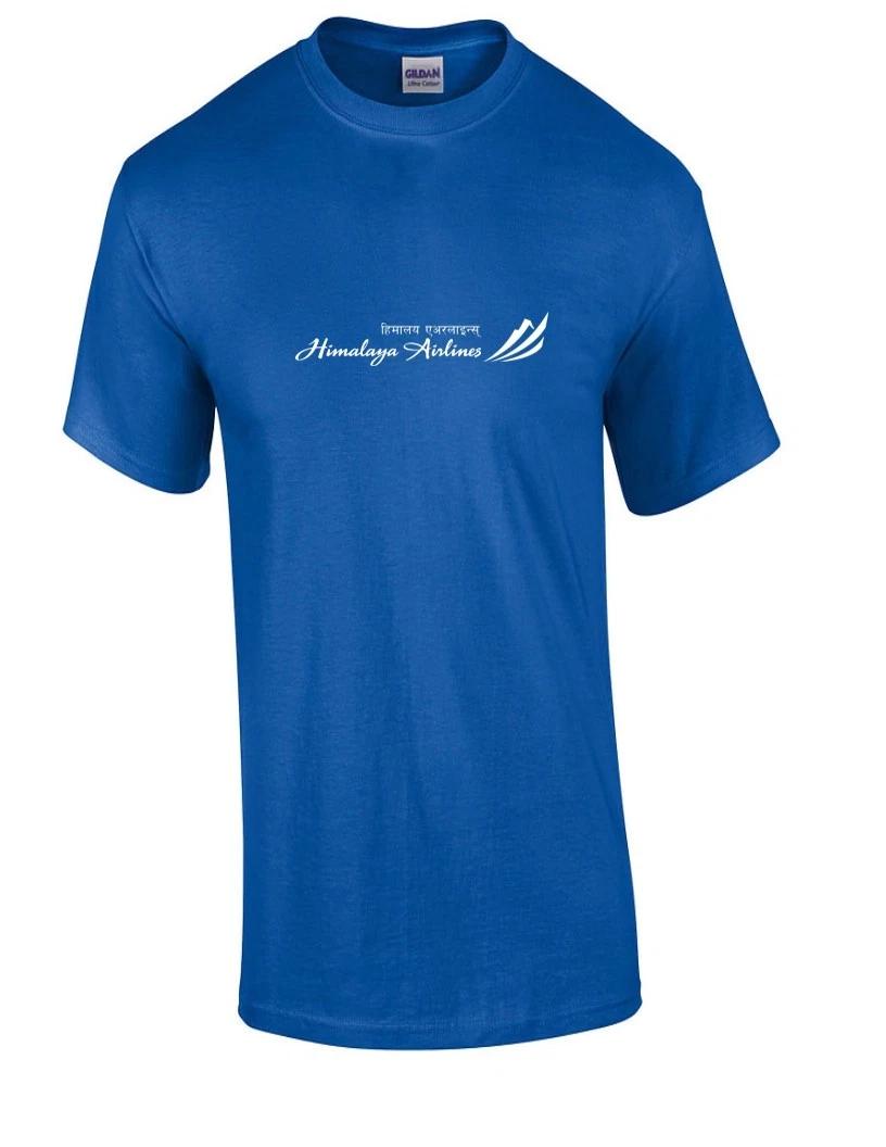 

Himalaya Airlines White Logo Nepalese Aviation Royal Blue Cotton T-Shirt 2XL