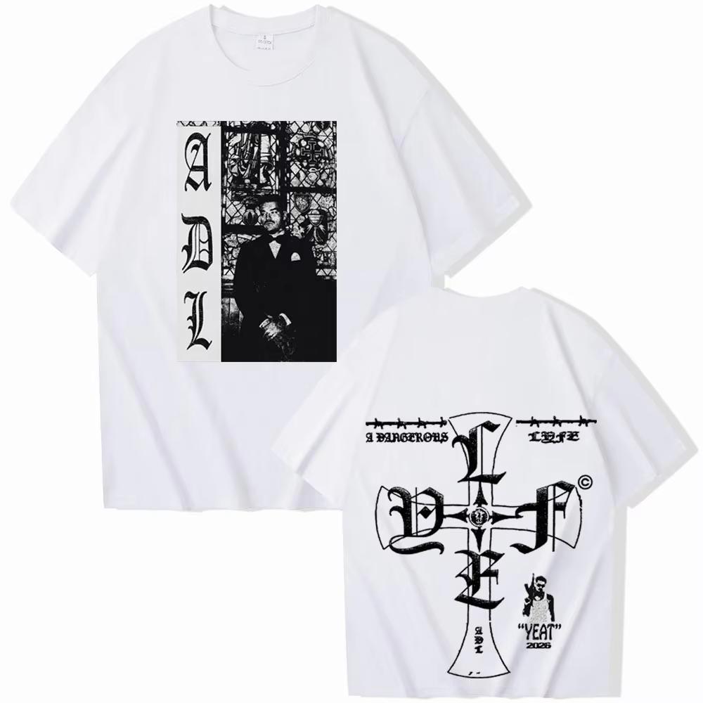 Yeat A DANGEROUS LYFE CROSS Tshirt Unisex WoUnisex Harajuku Short Sleeve Oneck Casual Shirt 2026