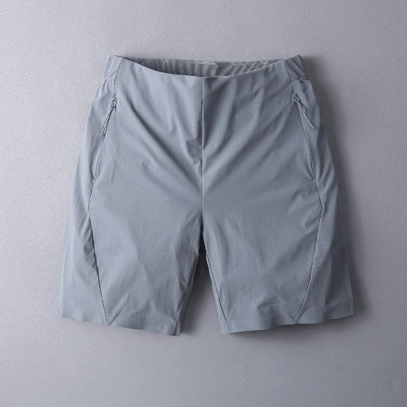 Summer Quick-drying Five-point Pants Men s Thin Slim Sports Shorts Ice Silk Stretch Casual Shorts S серый