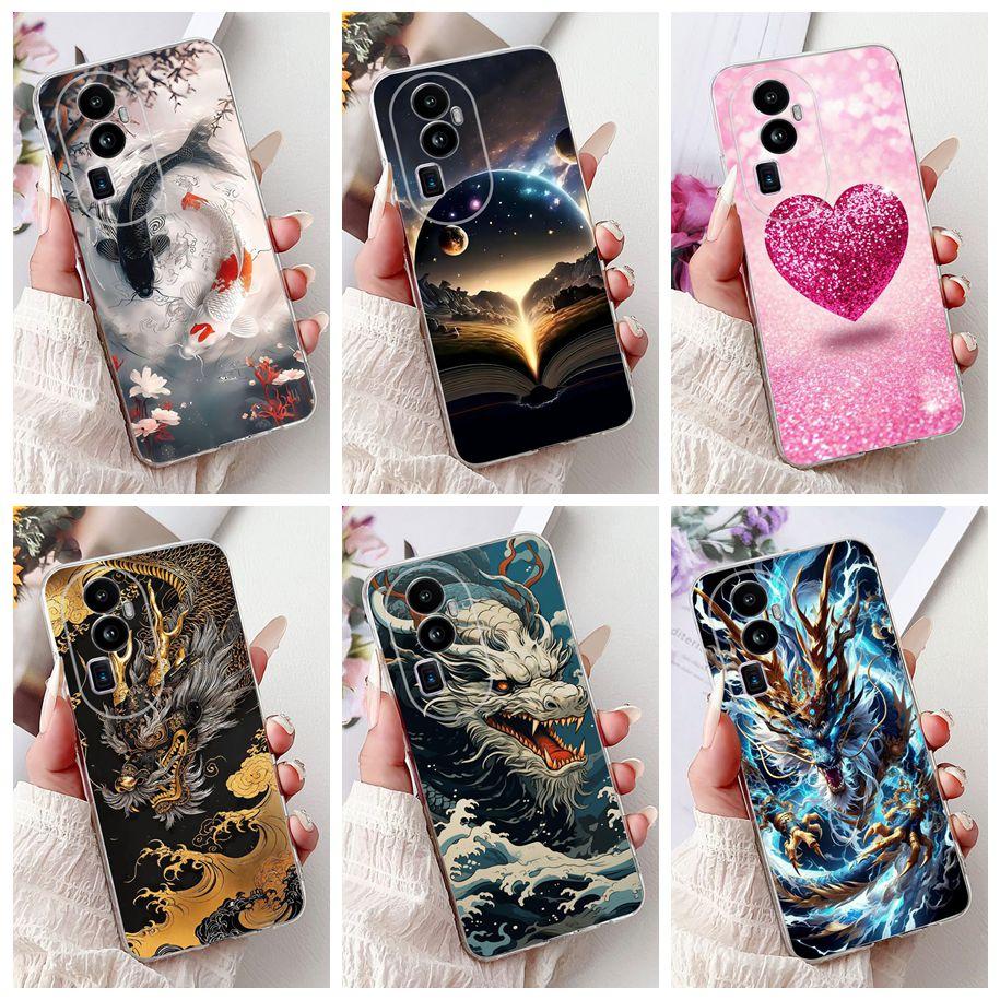 For OPPO Reno 10 Pro Plus Case CPH2521 Cover Popular Dragon Carp Cartoon Soft Silicone Funda For OPPO Reno 10 Pro Reno10 5G Capa