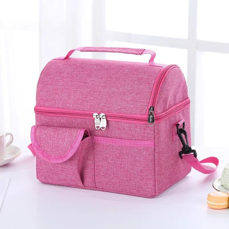 Lunch Bag Reusable Insulated Thermal Bag Women Men Multifunctional 8L Cooler And Warm Keeping Lunch Box Leakproof Waterproof