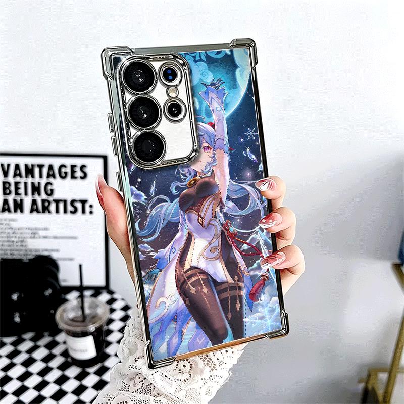 Genshin Impact Ganyu Plating Phone Case For Samsung Galaxy S24 S25 FE S26 Edge S23 Ultra S22 S21 Plus S20 Anti-Fall Airabag Cove