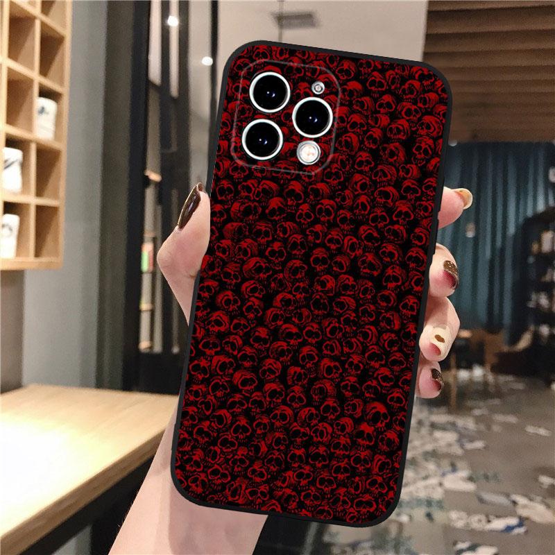 Phone Case Carcasa Funda For iPhone 17 Pro Max Air 16 15 14 13 Pro Max 15 16 Pro 15Plus Skull Case