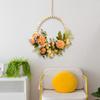 Artificial Flower Wreath Door Garland Greenery Leaves Wall Hanging Decor