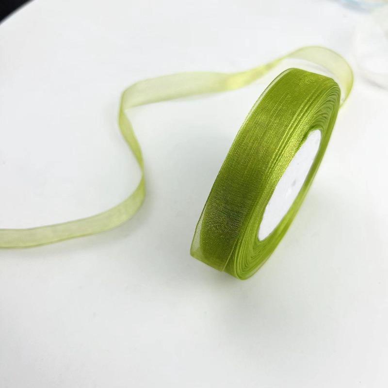 10 yards Rotolo di nastro di organza di colore pieno con bordo ondulato a coda di pesce per bouquet di fiori, regali, confezioni, decorazioni per feste di nozze