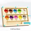 Wooden Magnet Puzzles Educational Toys Early Education Puzzle Board Magnetic Maze Board Color Sorting Game Counting Toys