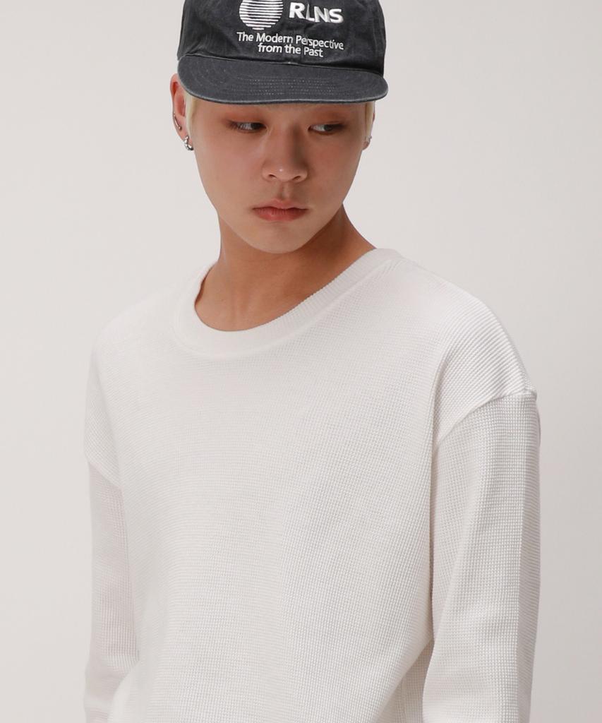 Dibellobeu Basic Waffle Long Sleeve_Ivory