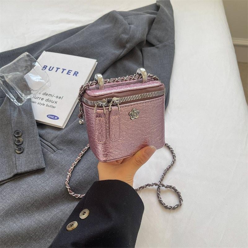 Trendy Versatile Chain Shoulder Bag For Women Chic Mini Box Design In Black