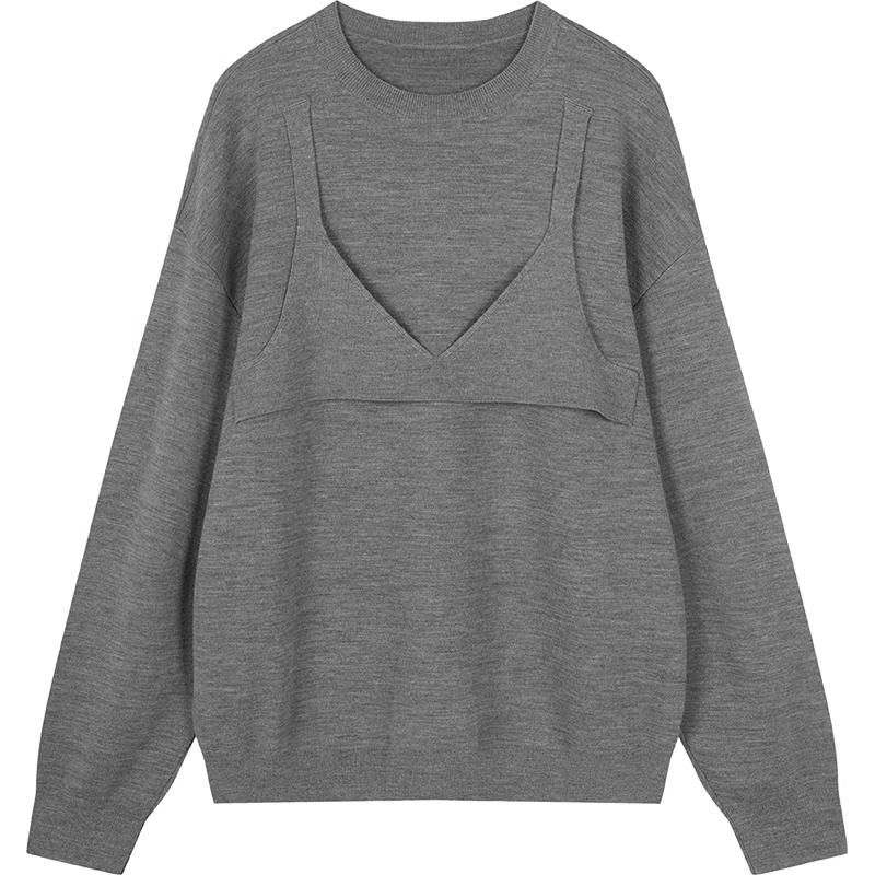 

JNBY Women s Round Neck Wool Blend Pullover Sweater S