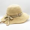 Sun Hat Women's Sun Protection Outdoor Cotton Jacquard Knitted Folding Sun Hat Summer