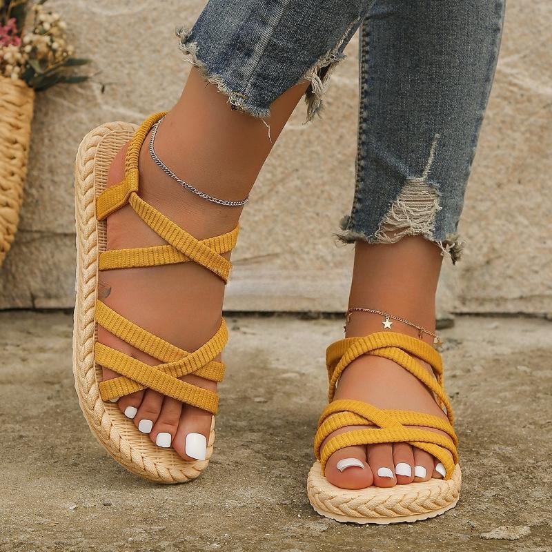 Dámské sandály ploché sandály módní sandály s měkkou podrážkou letní nové protiskluzové sandály lehké ležérní boty nazouvací plážové boty