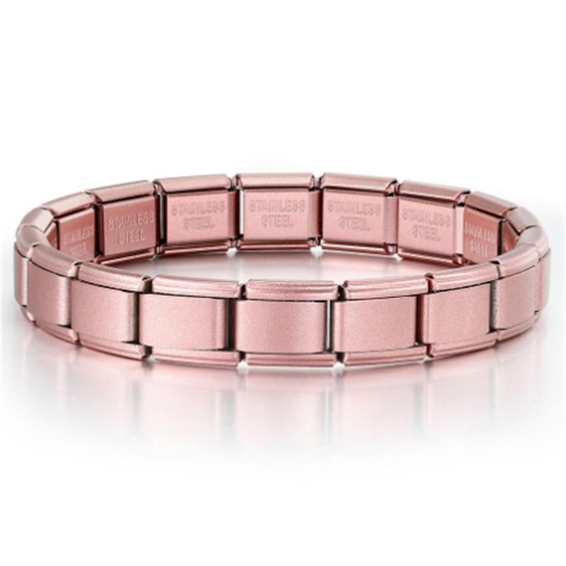 Braccialetti Charm Italiani Fai da Te Catena di Base Bracciale in Acciaio Inossidabile Moduli Assemblati Versatili Regalo Ideale 9mm Universale Dropshipping
