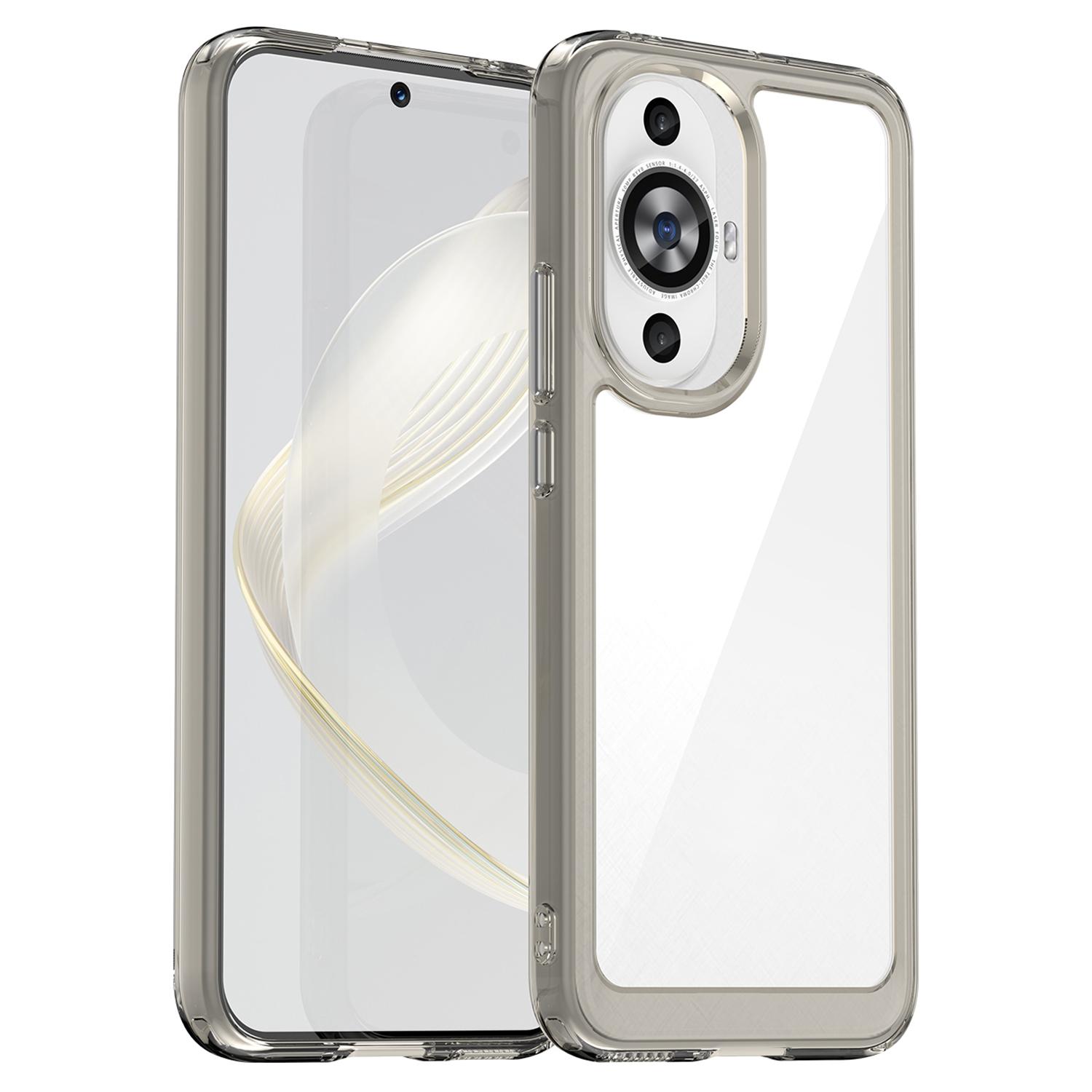 

For Huawei nova 11/nova 12s 4G/nova 12 Lite 4G TPU+Acrylic Phone Case Drop-proof Transparent Phone Cover Transparent Grey